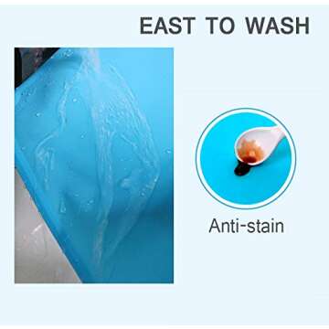 Kids Placemats, Silicone Baby Placemats for Kids Toddler Children Reusable Non-Slip Table Mats, Baby Food Mats for Restaurant, 2 Pack, Purple/Blue