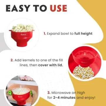 Salbree Collapsible Microwave Popcorn Popper for Healthy Snacking