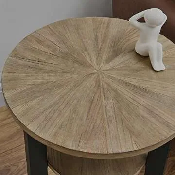 MODERION Round End Table - Stylish Storage for Any Space