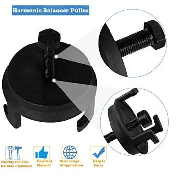 For GM LS Harmonic Balancer Puller 25264 Crank Pulley Puller Automotive Replacement Engine Quickly Removes Harmonic Balancers without Tapped Holes