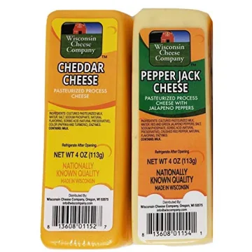 Wisconsin's Best & Wisconsin Cheese Company - Gourmet Variety 100% Wisconsin Cheese & Original, Garlic & Jalapeno Cheddar Summer Sausage Sampler Holiday Christmas Gift Basket.