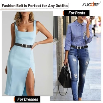 SUOSDEY Women's Leather Belt, Stylish & Adjustable