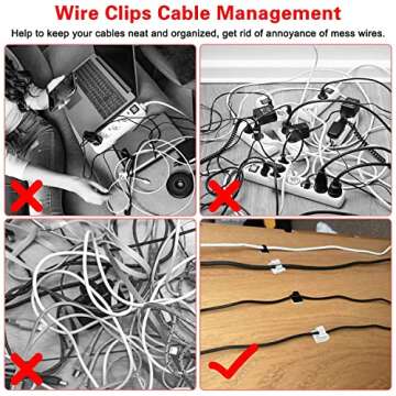50pcs Adhesive Cable Clips, Wire Clips, Car Cable Organizer, Cable Holder, Cable Wire Management, Ca...