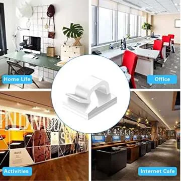 FOLAI 50-Pack Cable Clip Holders for Any Space