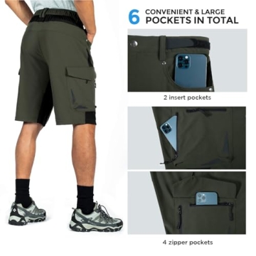 XKTTAC Men's Outdoor Quick Dry Cargo Shorts with Pockets