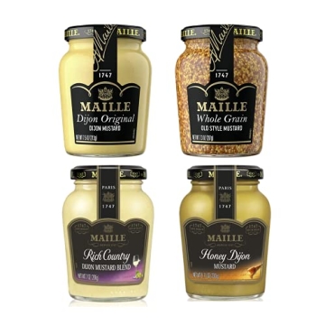 Maille Mustard Variety Pack - 4 Flavor Gourmet Gift (7 Oz Each)