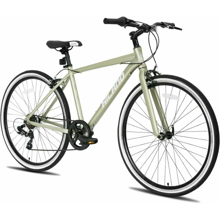 Hiland Hybrid Bike with Shimano 7-Speed for Adults