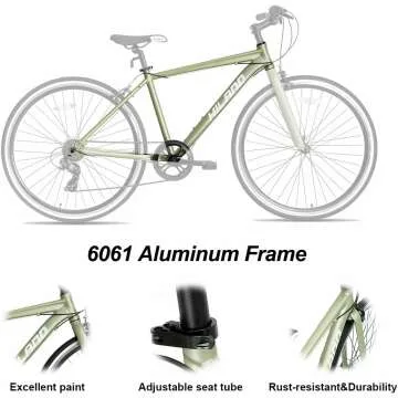 Hiland Hybrid Bike with Shimano 7-Speed for Adults
