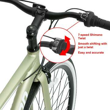 Hiland Hybrid Bike with Shimano 7-Speed for Adults