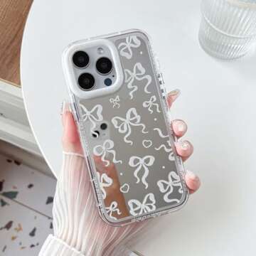 FLIRACON Love Heart Bow iPhone 13 Pro Mirror Case