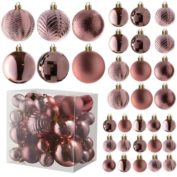 PREXTEX 36-Piece Champagne Christmas Ornaments Set