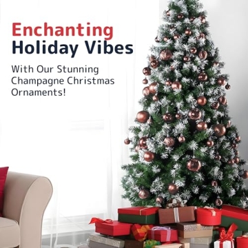 PREXTEX 36-Piece Champagne Christmas Ornaments Set