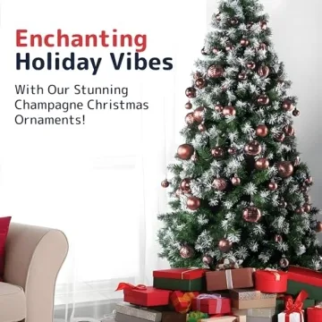 PREXTEX 36-Piece Champagne Christmas Ornaments Set