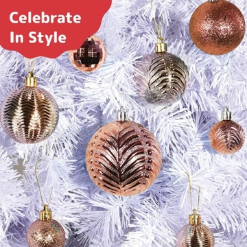 PREXTEX 36-Piece Champagne Christmas Ornaments Set