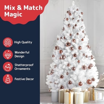 PREXTEX 36-Piece Champagne Christmas Ornaments Set