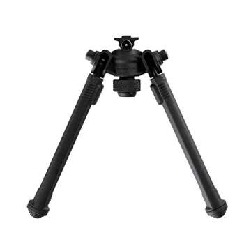 Magpul Rifle Bipod Gun Rest for Hunting and Shooting, A.R.M.S. 17S Style, Black