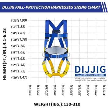 Universal Full Body Fall Protection Safety Harness with Dorsal D-Ring and Mating Buckle Legs，roofi...