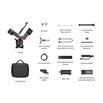 DJI RS 3 Combo, 3-Axis Gimbal Stabilizer for DSLR and Mirrorless Camera for Canon/Sony/Panasonic/Nikon/Fujifilm, 3 kg (6.6 lbs) Payload, Automated Axis Locks, 1.8" OLED Touchscreen, Camera Gimbal