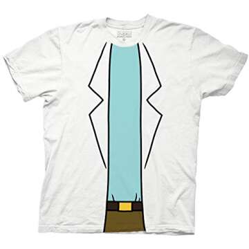 RICK AND MORTY Rick Labcoat Costume T-Shirt, 2X-Large White