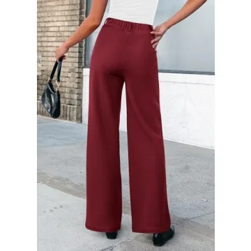 Stylish PRETTYGARDEN Women's Casual Wide Leg Dress Pants