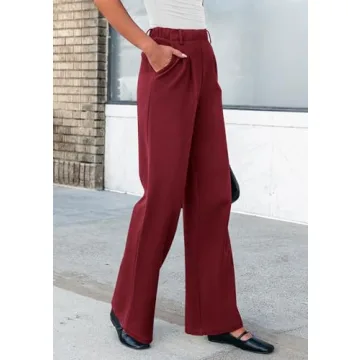 Stylish PRETTYGARDEN Women's Casual Wide Leg Dress Pants