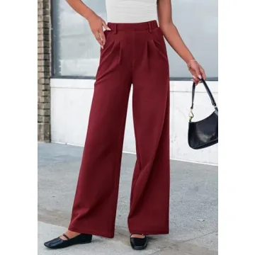 Stylish PRETTYGARDEN Women's Casual Wide Leg Dress Pants
