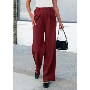 Stylish PRETTYGARDEN Women's Casual Wide Leg Dress Pants