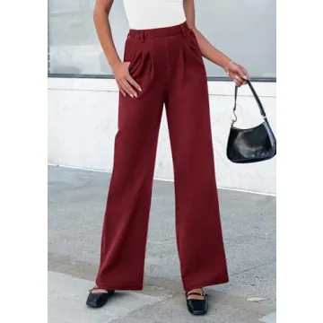 Stylish PRETTYGARDEN Women's Casual Wide Leg Dress Pants