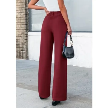Stylish PRETTYGARDEN Women's Casual Wide Leg Dress Pants