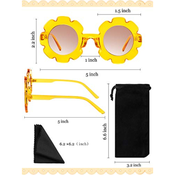 Kids Flower Sunglasses Set Durable Stylish Toddler Accessories