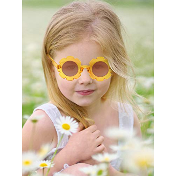 Kids Flower Sunglasses Set Durable Stylish Toddler Accessories