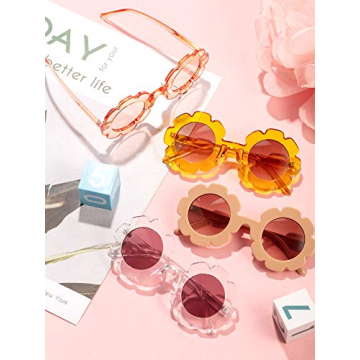 Kids Flower Sunglasses Set Durable Stylish Toddler Accessories