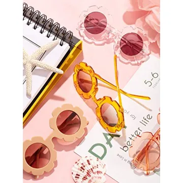 Kids Flower Sunglasses Set Durable Stylish Toddler Accessories