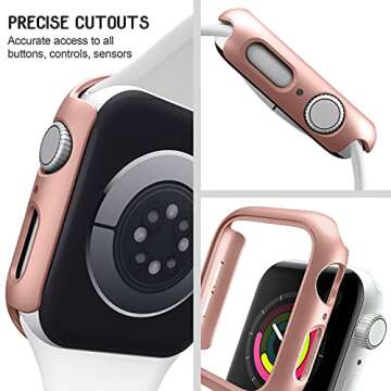 Mugust 4 Pack Hard PC Bumper Case Compatible with Apple Watch SE (2nd Gen) Series 6 Series 5 Series ...