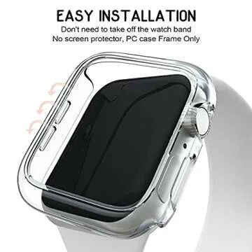 Mugust 4 Pack Hard PC Bumper Case Compatible with Apple Watch SE (2nd Gen) Series 6 Series 5 Series 4 40mm Without Screen Protector, Scratch Resistant Protective Frame Edge Cover for iWatch 40mm