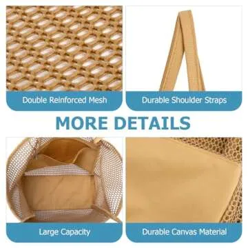 Iioscre Mesh Beach Tote Bags for Womens, Causal Beach Hobo Bags for Beach Swimming Pools Vacations Beach Essentials