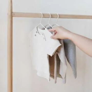 3 Sprouts Wheat Straw Plastic Hangers - 30-Pack Eco-Conscious Toddler Hangers for Child & Baby Clothes, Coats - Kid Closet Hangers Ideal for Small Girls, Boys, Children & Kids - Speckled Cream