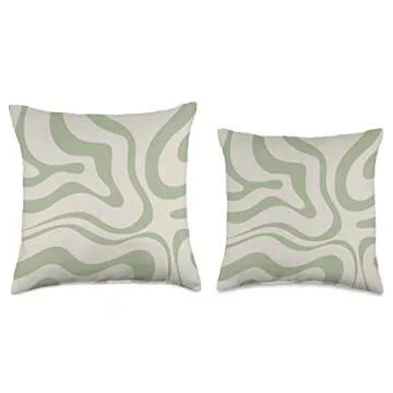 Kierkegaard Design Studio Swirls 60s 70s Aesthetic Throw Pillow, 16x16, Multicolor
