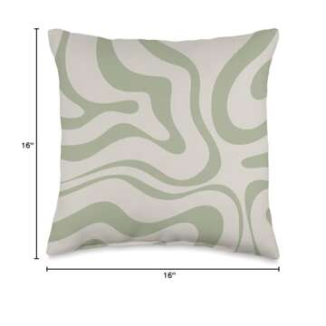 Kierkegaard Design Studio Swirls 60s 70s Aesthetic Throw Pillow, 16x16, Multicolor