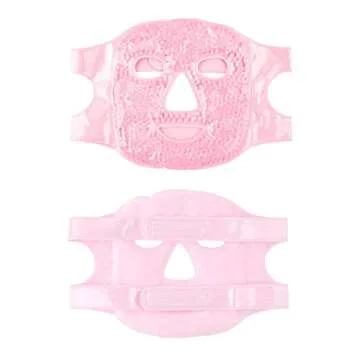 Hot and Cold Therapy Gel Bead Full Facial Mask by FOMI Care | Ice Face Mask for Migraine Headache, S...