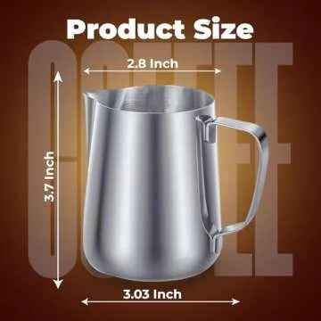 Rattleware 12 oz Macchiato Milk Frothing Pitcher - Stainless Steel for Latte Art Enthusiasts