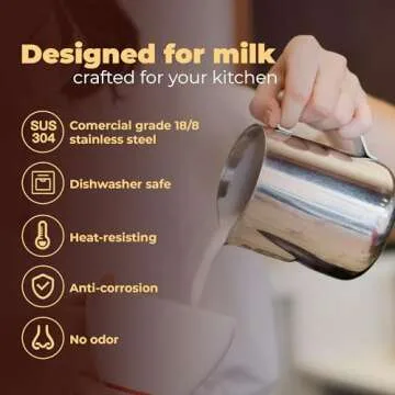 Rattleware Macchiato Milk Frothing Pitcher - 12 Oz Stainless Steel
