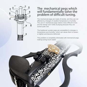 Premium Carbon Fiber Electric Violin Silent Professional