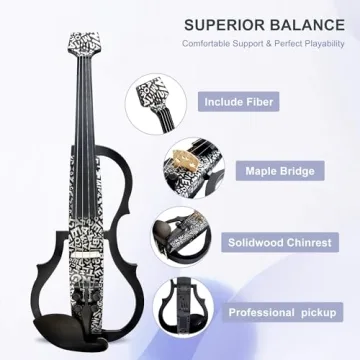 Premium Carbon Fiber Electric Violin Silent Professional