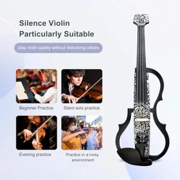 Premium Carbon Fiber Electric Violin Silent Professional