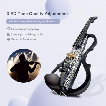 Premium Carbon Fiber Electric Violin Silent Professional