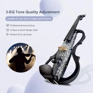 Premium Carbon Fiber Electric Violin Silent Professional