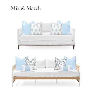 Hofdeco Coastal Throw Pillow Cover 20x20 Water Repellent