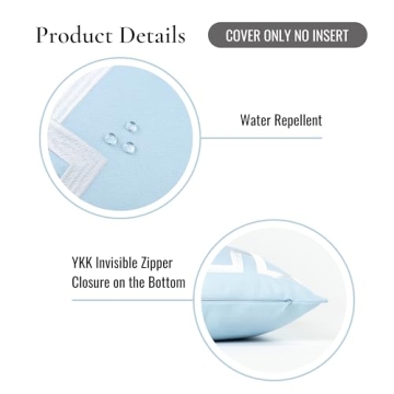 Hofdeco Coastal Throw Pillow Cover 20x20 Water Repellent