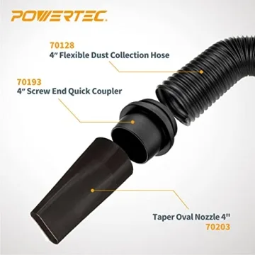 POWERTEC Flexible 4 Inch Dust Collection Hose for Woodworking